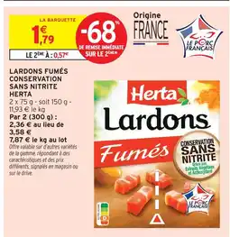 Intermarché Express Herta lardons fumés conservation sans nitrite offre