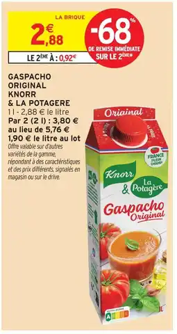 Intermarché Express Knorr & la potagère gaspacho original offre