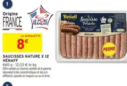 Intermarché Hénaff saucisses nature x12 offre