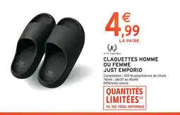 Intermarché Just emporio claquettes homme ou femme offre