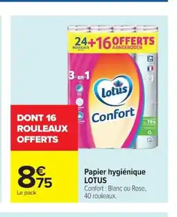 Carrefour LOTUS Papier hygiénique offre