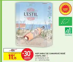 Intermarché L'estil aop sable de camargue rosé l'estil bio offre