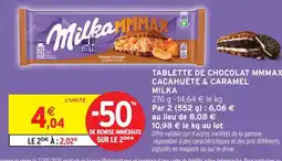 Intermarché Milka tablette de chocolat mmmax cacahuète & caramel offre
