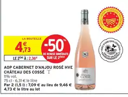 Intermarché Château des cossé aop cabernet d'anjou rosé hve offre