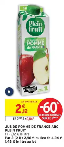 Intermarché Plein fruit jus de pomme de france abc offre