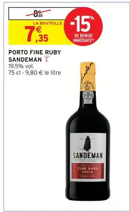 Intermarché Sandeman porto fine ruby offre