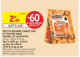 Intermarché Michel et augustin petits beurre comté aop et poivre noir offre