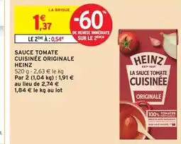 Intermarché Heinz sauce tomate cuisinée originale offre