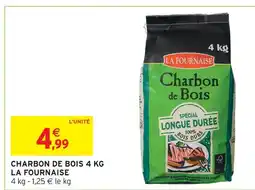 Intermarché La fournaise charbon de bois 4 kg offre