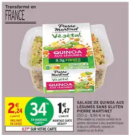 Intermarché Pierre martinet salade de quinoa aux légumes sans gluten offre