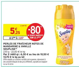 Intermarché Soupline perles de fraîcheur notes de mandarine & vanille offre