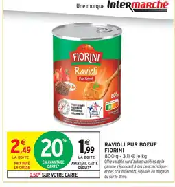 Intermarché Fiorini ravioli pur boeuf offre