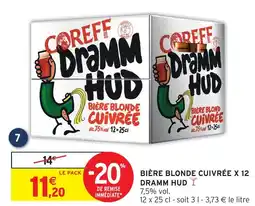 Intermarché Coreff bière blonde cuivrée x 12 dramm hud offre