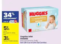 Carrefour HUGGIES Lingettes bébé offre