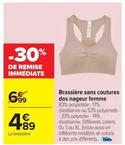Carrefour Brassière sans coutures dos nageur femme offre