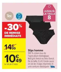 Carrefour TEX Slips homme offre