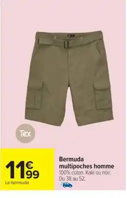 Carrefour TEX Bermuda multipoches homme offre