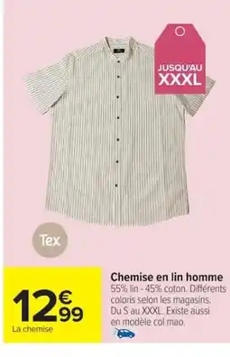 Carrefour TEX Chemise en lin homme offre