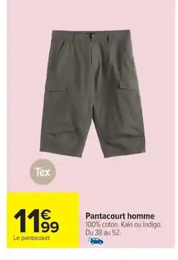 Carrefour TEX Pantacourt homme offre