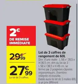 Carrefour Lot de 3 coffres de rangement offre