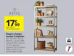Carrefour ARTIS Étagère charges lourdes 5 tablettes offre