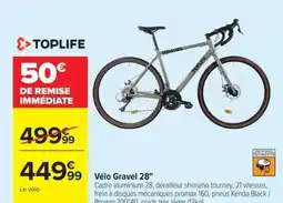 Carrefour TOPLIFE Vélo Gravel 28" offre