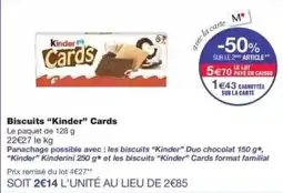 Monop' Biscuits kinder cards offre