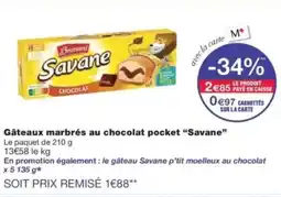 Monop' Gâteaux marbrés au chocolat pocket savane offre