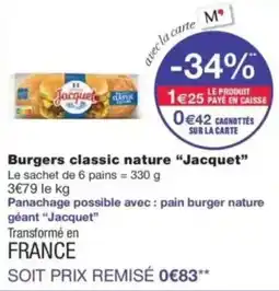 Monop' Burgers classic nature jacquet offre