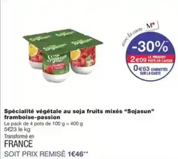 Monop' Spécialité végétale au soja fruits mixés sojasun offre