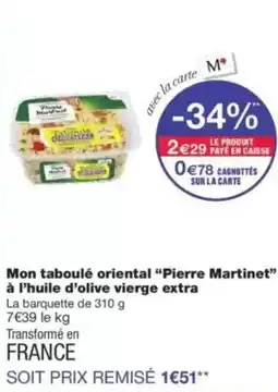 Monop' Mon taboulé oriental pierre martinet offre