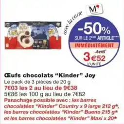 Monop' Œufs chocolats kinder joy offre