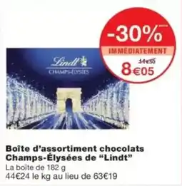 Monop' Boîte d'assortiment chocolats champs élysées de lindt offre