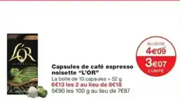 Monop' Capsules de café espresso noisette l'or offre