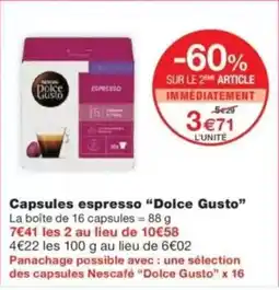 Monop' Capsules espresso dolce gusto offre