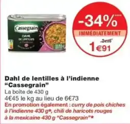 Monop' Dahl de lentilles à l'indienne offre