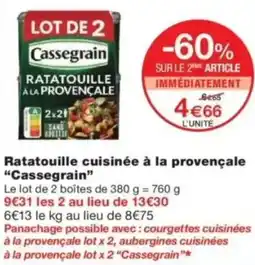Monop' Ratatouille cuisinée à la provençale cassegrain offre