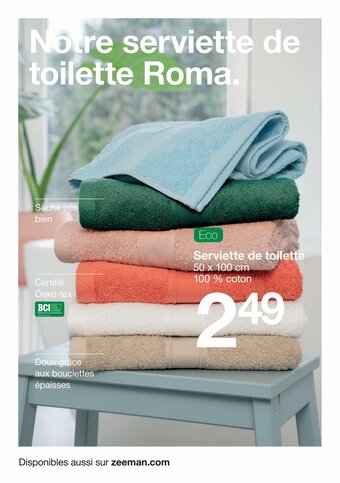 Zeeman Serviette de toilette offre