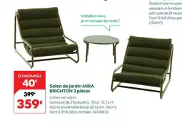 Truffaut Salon de jardin mira brighton 3 pièces offre