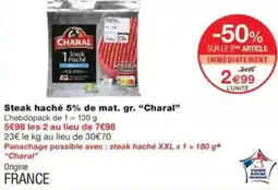 Monop' Steak haché 5% de mat. gr. charal offre