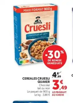 Super U QUAKER Cereales cruesli offre
