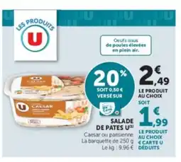 Super U U Salade de pates offre
