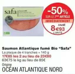 Monop' Saumon atlantique fumé bio safa offre