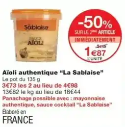 Monop' Aïoli authentique la sablaise offre