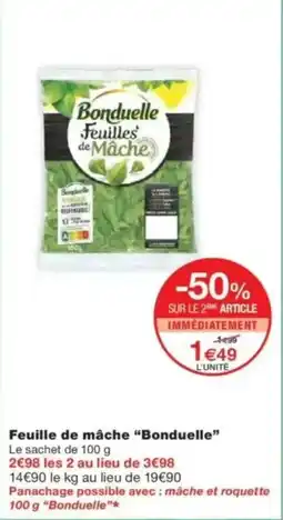 Monop' Feuille de mâche bonduelle offre