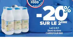 Carrefour CARREFOUR BIO Lait U.H.T. Demi-écrémé offre