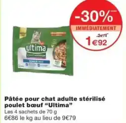 Monop' Pâtée pour chat adulte stérilisé poulet bœuf ultima offre