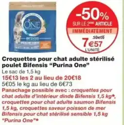 Monop' Croquettes pour chat adulte stérilisé poulet bifensis purina one offre