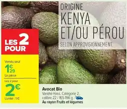 Carrefour Avocat Bio offre