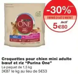 Monop' Croquettes pour chien mini adulte bœuf et riz purina one offre